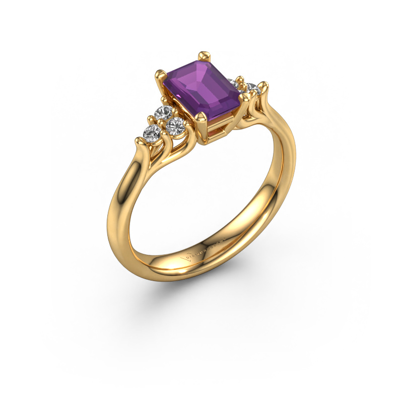 Image of Engagement ring Monika EME 585 gold Amethyst 7x5 mm