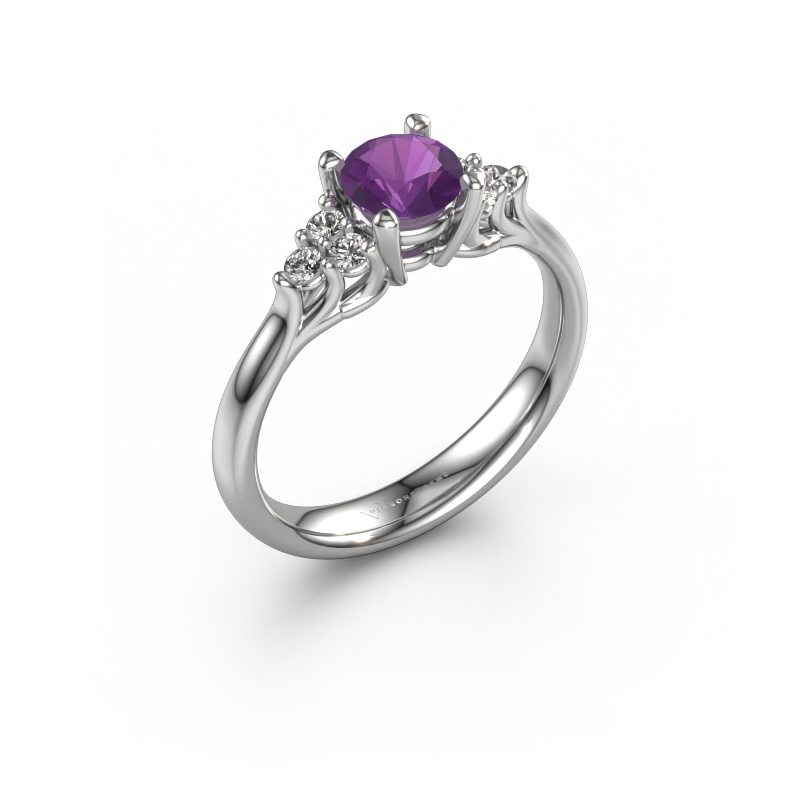 Image of Engagement ring Monika RND 585 white gold Amethyst 5.5 mm