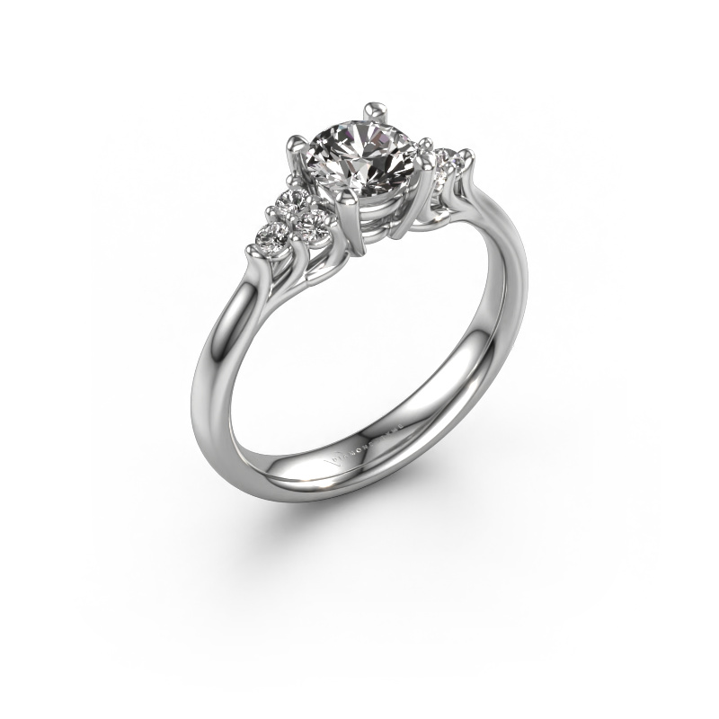 Image of Engagement ring Monika RND 585 white gold Custom diamond 5.5 mm