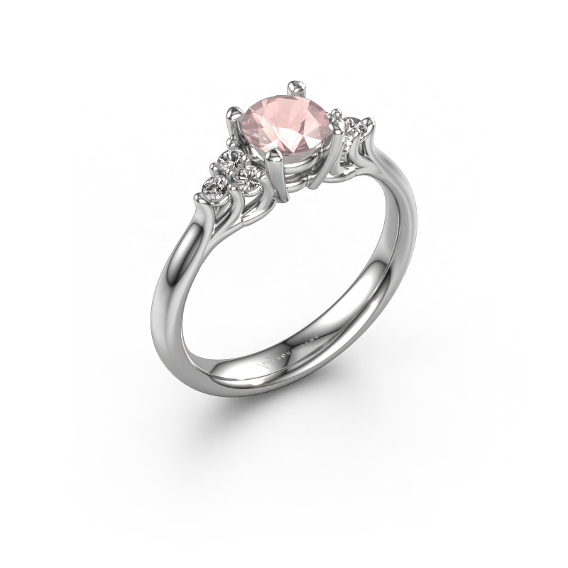 Image of Engagement ring Monika RND 950 platinum Morganite champagne 5.5 mm