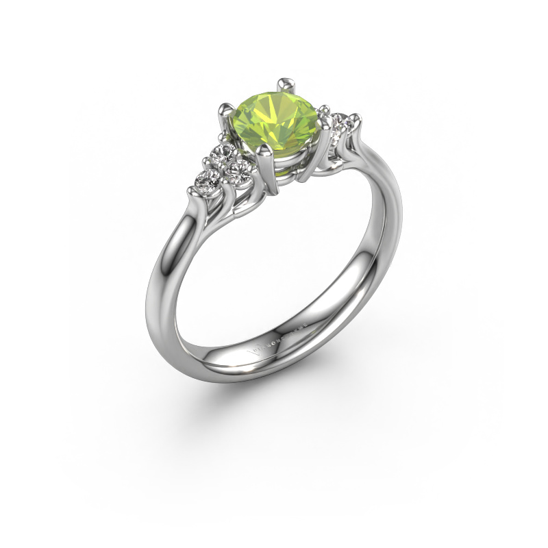 Bild von Verlobungsring Monika RND 585 Weißgold Peridot 5.5 mm
