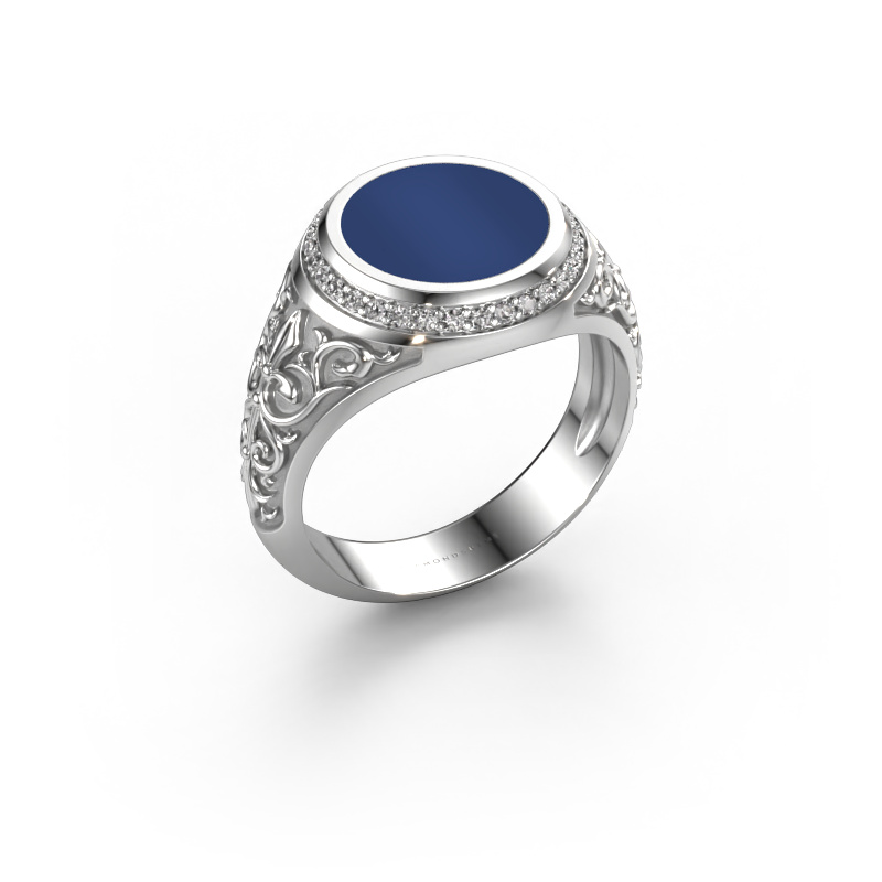 Afbeelding van Zegelring Moor 2 950 platina Lapis lazuli 10 mm
