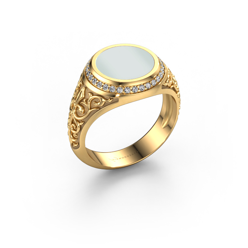 Image of Signet ring Moor 2 585 gold Green sardonyx 10 mm