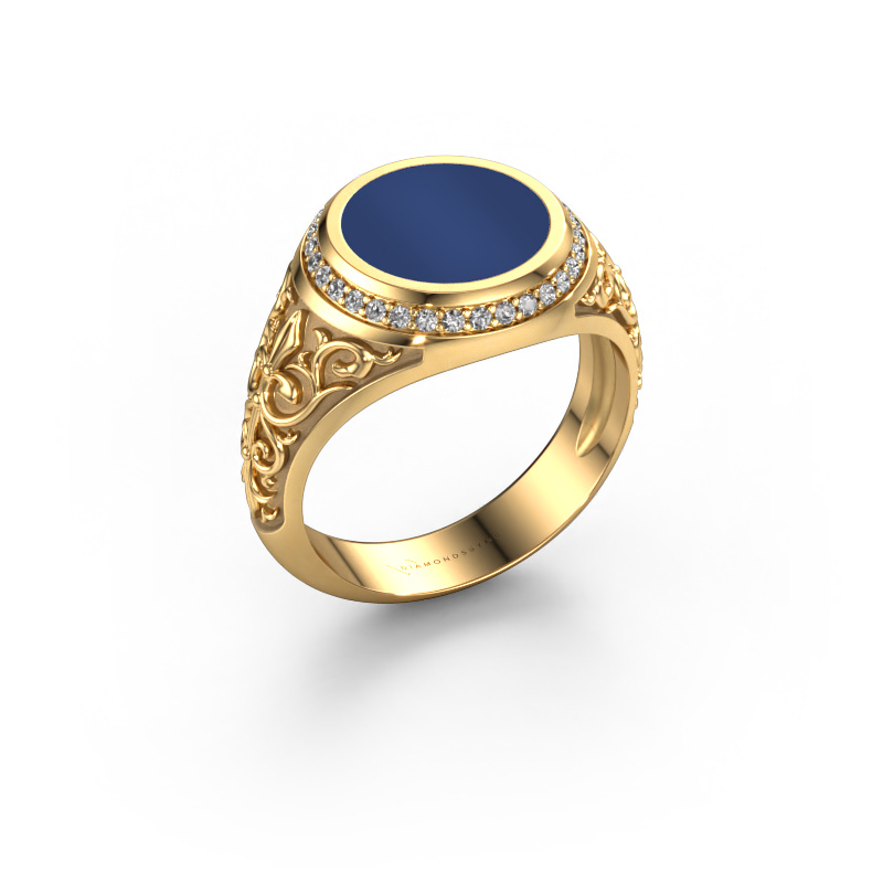 Bild von Siegelring Moor 2 585 Gold Lapislazuli 10 mm
