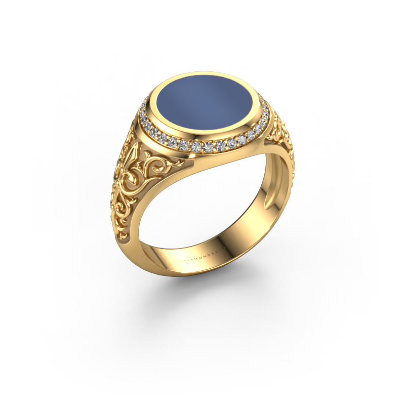 Image of Signet ring Moor 2 585 gold Blue sardonyx 10 mm