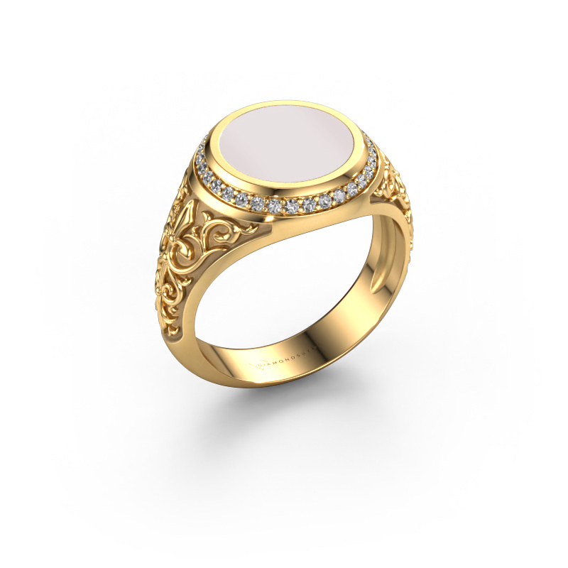 Bild von Siegelring Moor 2 585 Gold Rot Lagenstein 10 mm