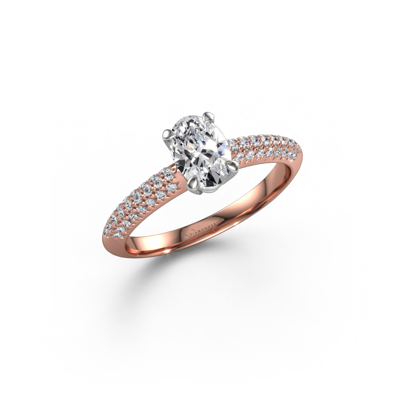 Bild von Verlobungsring Morane OVL 585 Roségold Diamant 0.977 crt