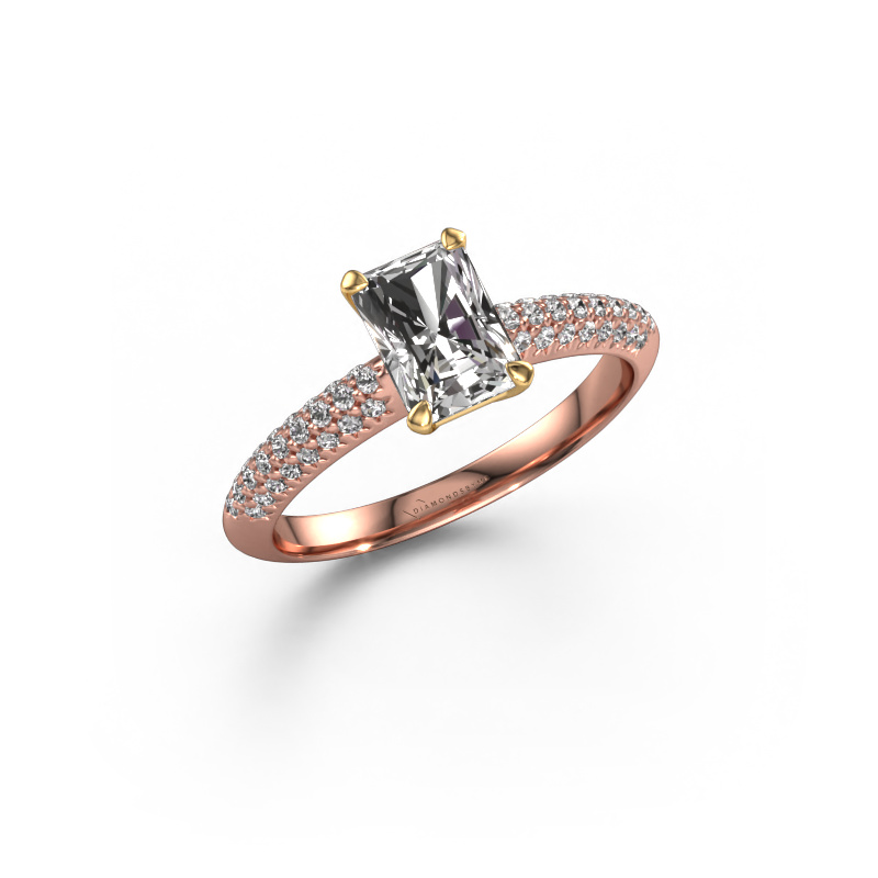 Image of Engagement ring Morane RAD 585 rose gold Diamond 1.277 crt