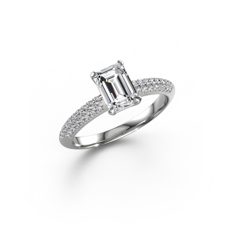 Image de Bague de fiançailles Morane EME 585 or blanc Diamant synthétique 1.427 crt