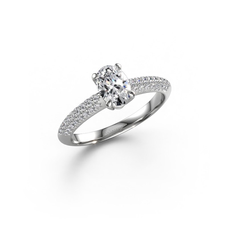 Image of Engagement ring Morane OVL 950 platinum Lab grown diamond 0.977 crt