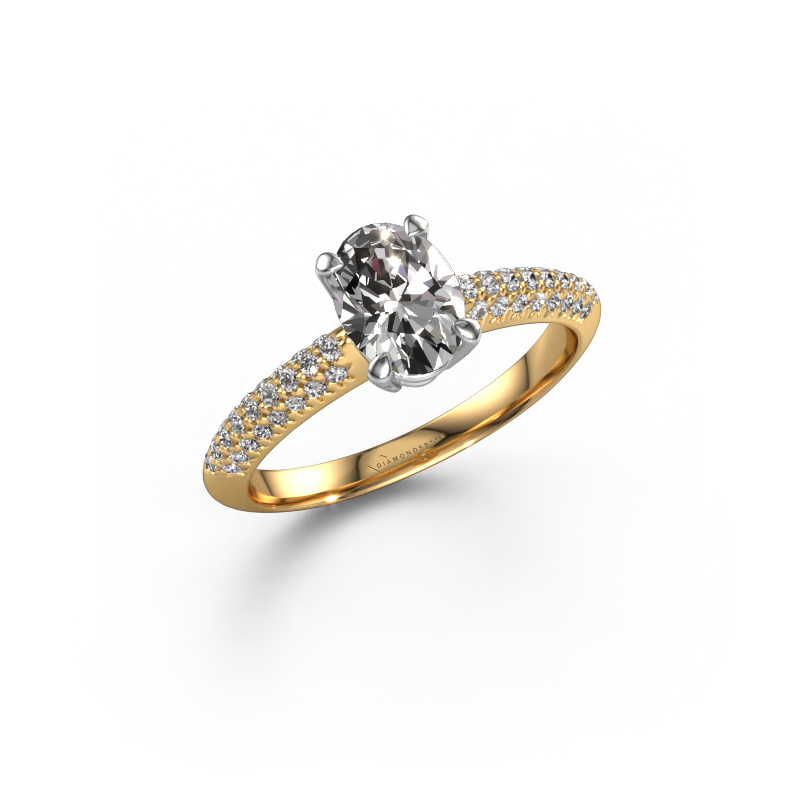 Image of Engagement ring Morane OVL 585 gold Custom diamond 7,5x5,5 mm
