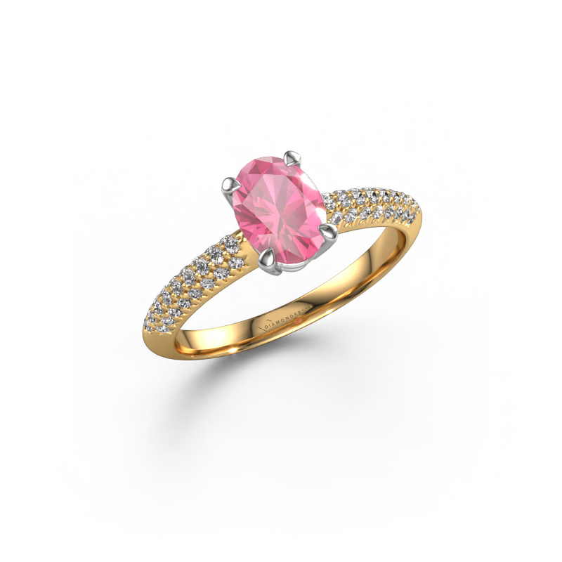 Bild von Verlobungsring Morane OVL 585 Gold Pink Saphir 7,5x5,5 mm
