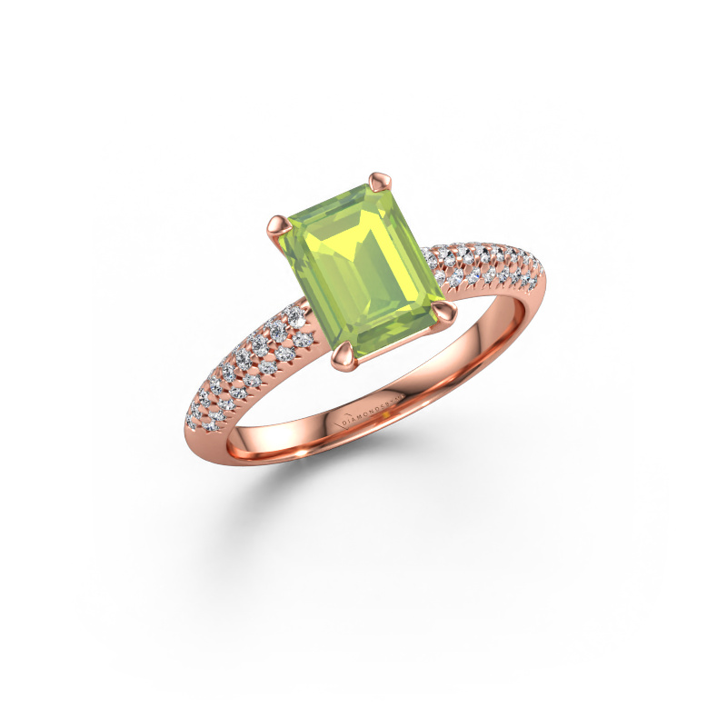 Bild av Förlovningsring Morane EME 585 roséguld Peridot 8x6 mm