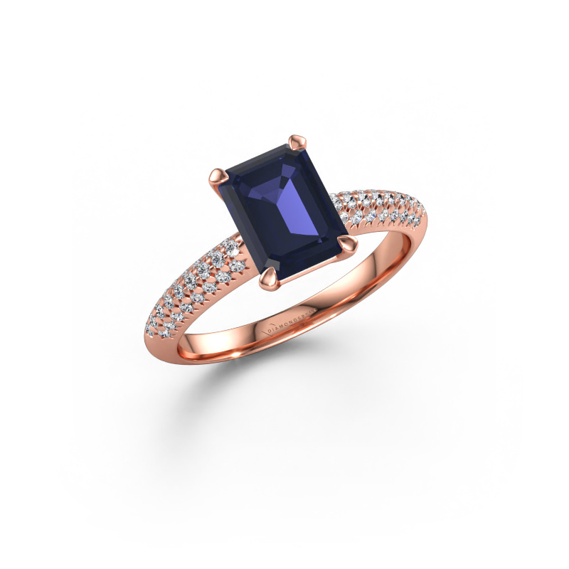 Bild av Förlovningsring Morane EME 585 roséguld Safir 8x6 mm