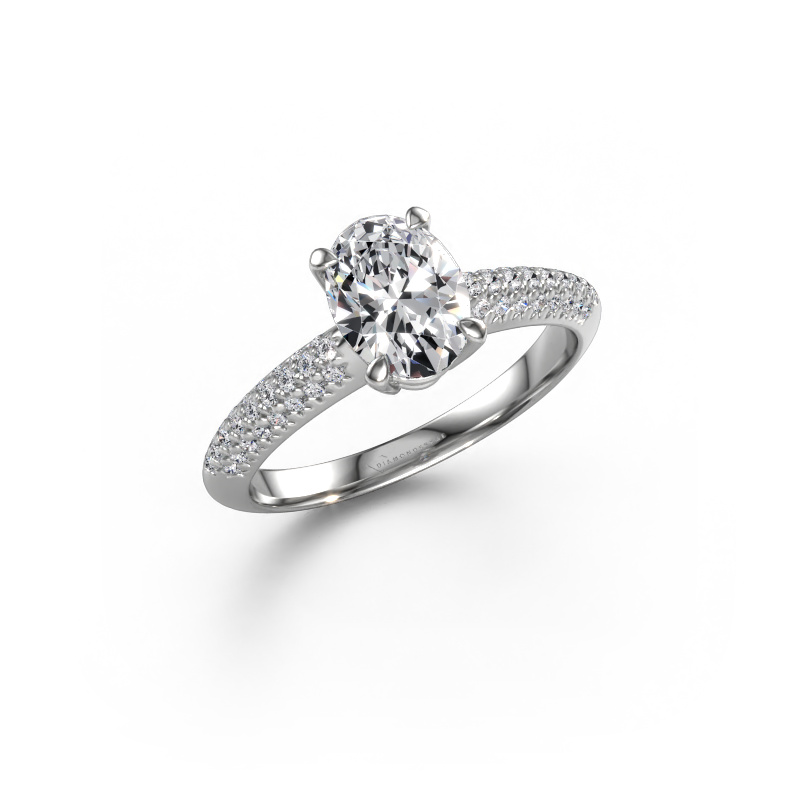 Image of Engagement ring Morane OVL 585 white gold Lab-grown diamond 1.377 crt
