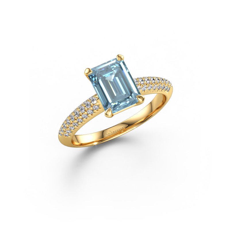 Immagine di Anello di fidanzamento Morane EME 585 oro Diamante lab grown blu 8x6 mm