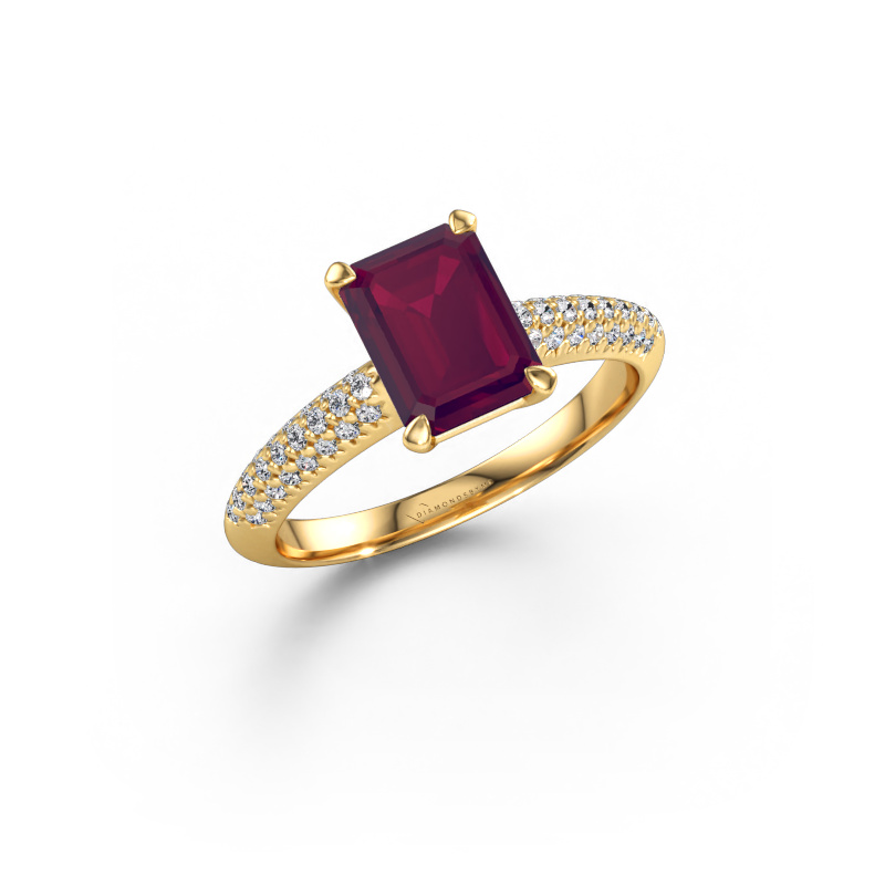 Immagine di Anello di fidanzamento Morane EME 585 oro Rodolite 8x6 mm