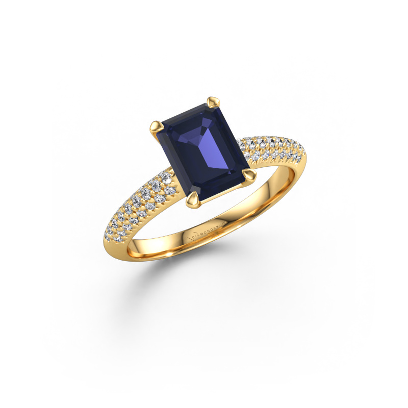 Immagine di Anello di fidanzamento Morane EME 585 oro Zaffiro 8x6 mm