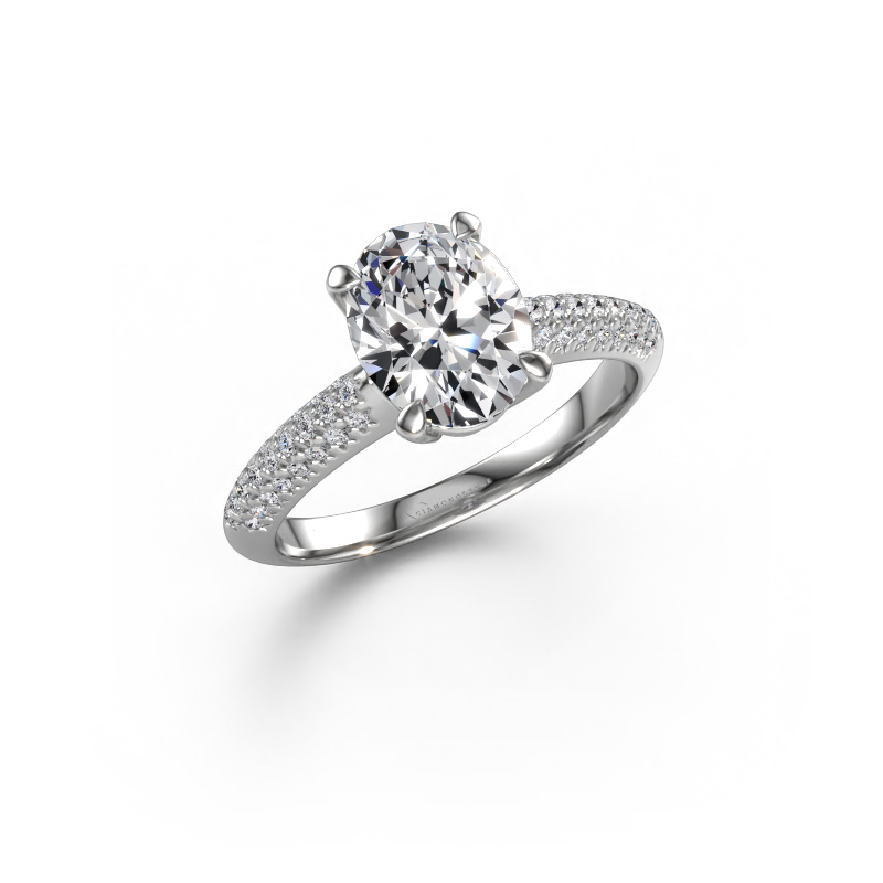 Image de Bague de fiançailles Morane OVL 950 platine Diamant synthétique 2.077 crt