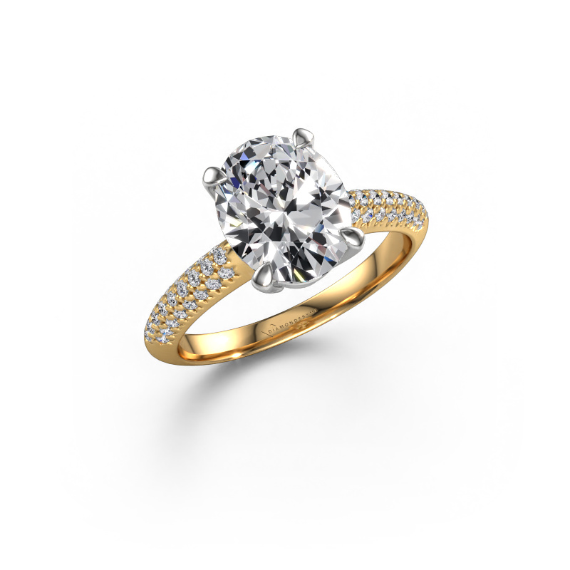 Image of Engagement ring Morane OVL 585 gold Lab grown diamond 2.977 crt