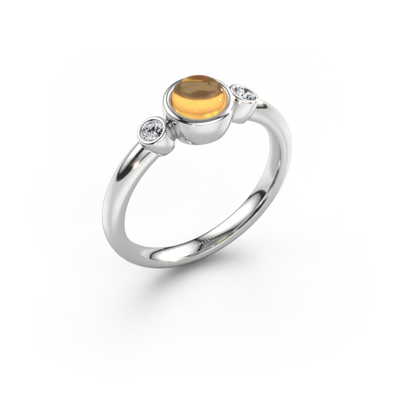 Immagine di Anello Muriel 585 oro bianco Citrino 5 mm