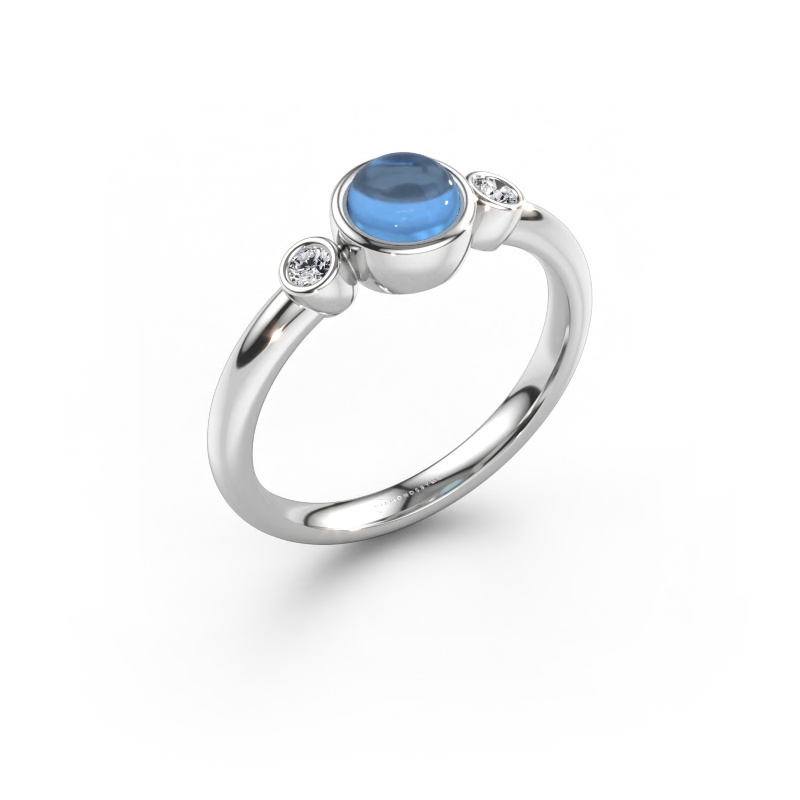 Bild av Ring Muriel 585 vitt guld Blå topas 5 mm