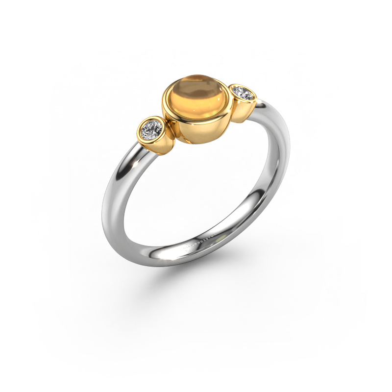 Bild von Ring Muriel 585 Weißgold Citrin 5 mm