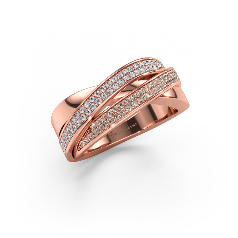 Immagine di Anello Myra 585 oro rosa Diamante marrone 0.50 crt