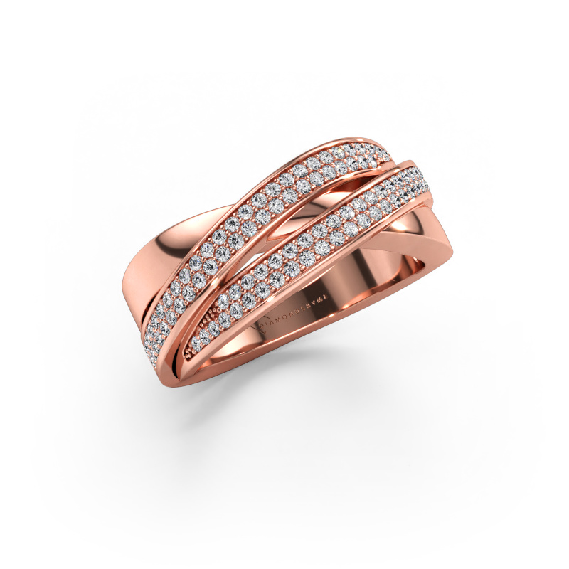Immagine di Anello Myra 585 oro rosa Zirconia cubica 1 mm