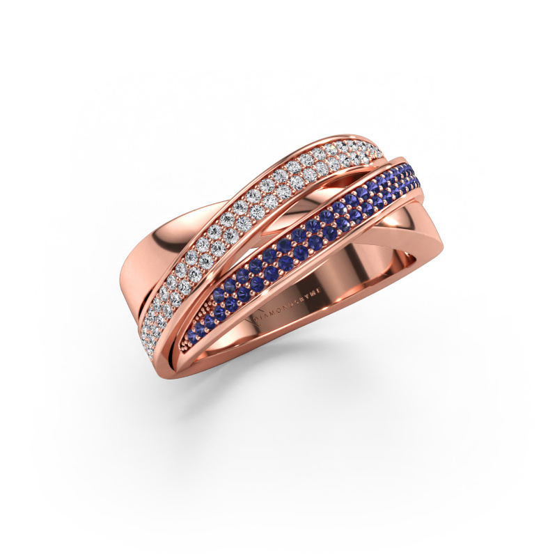 Immagine di Anello Myra 585 oro rosa Zaffiro 1 mm