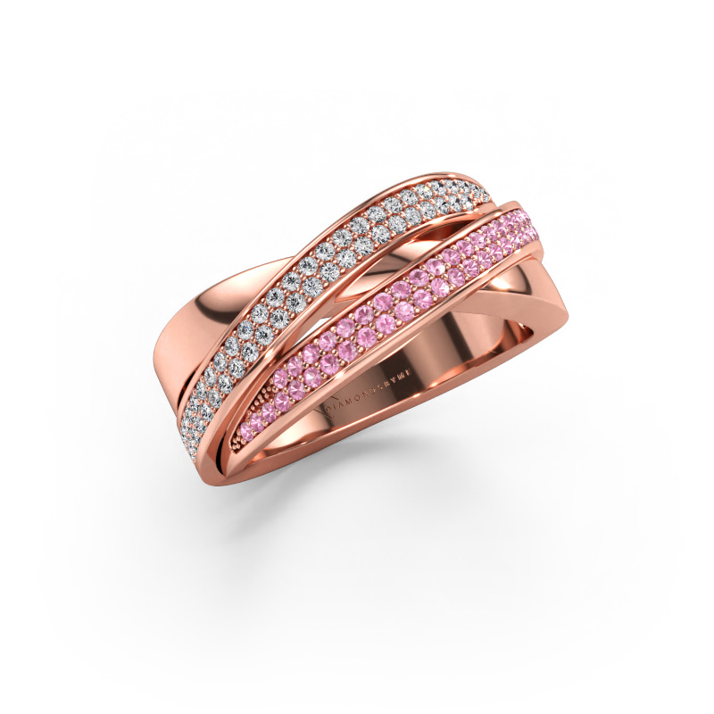 Immagine di Anello Myra 585 oro rosa Zaffiro rosa 1 mm