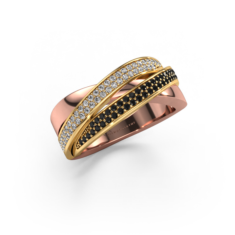 Bild von Ring Myra 585 Roségold Schwarz Diamant 0.549 crt