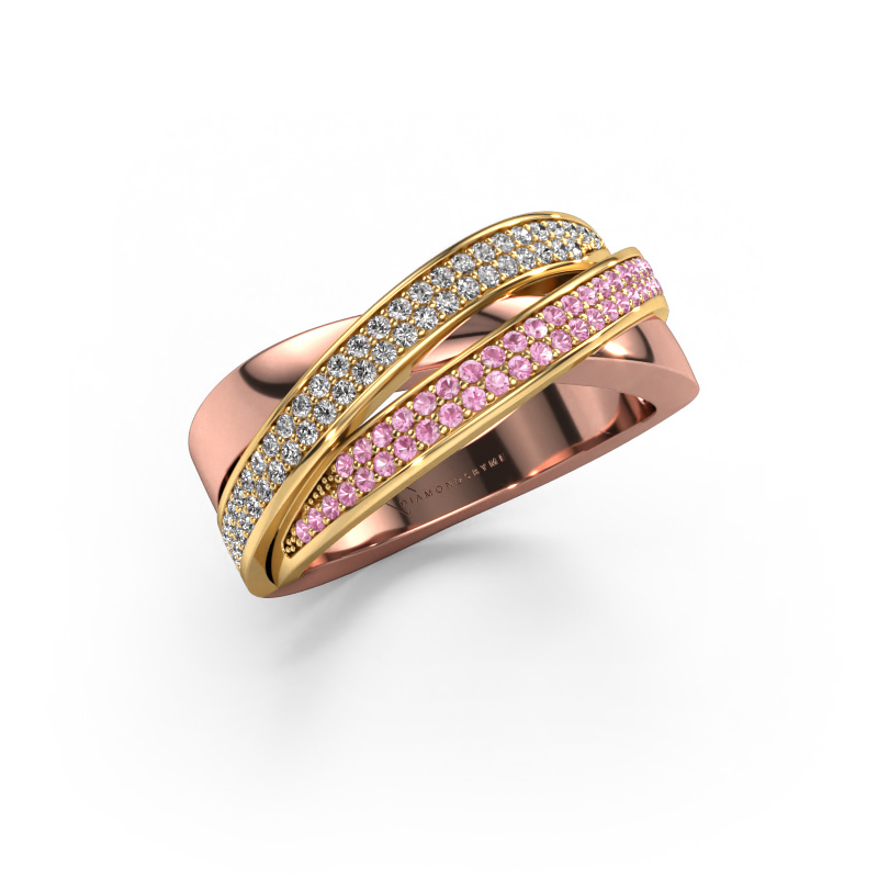 Image de Bague Myra 585 or rose Saphir rose 1 mm