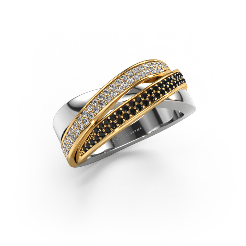 Bild von Ring Myra 585 Weißgold Schwarz Diamant 0.549 crt