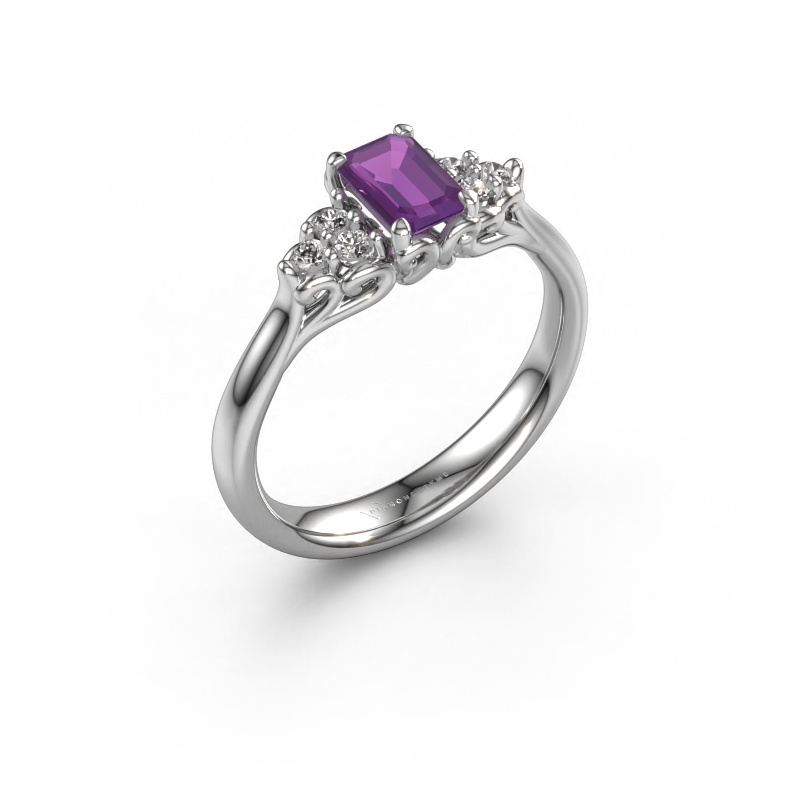 Image of Engagement ring Myrna EME 950 platinum Amethyst 6x4 mm