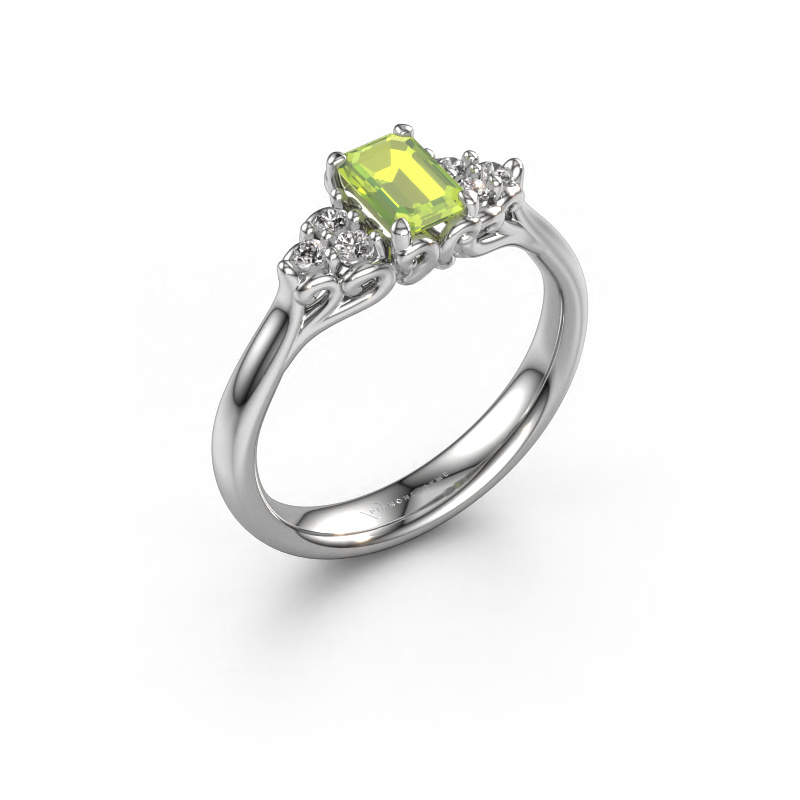 Image of Engagement ring Myrna EME 950 platinum Peridot 6x4 mm