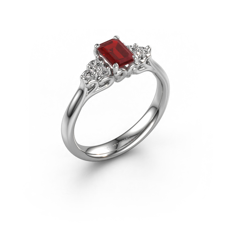 Image of Engagement ring Myrna EME 950 platinum Ruby 6x4 mm