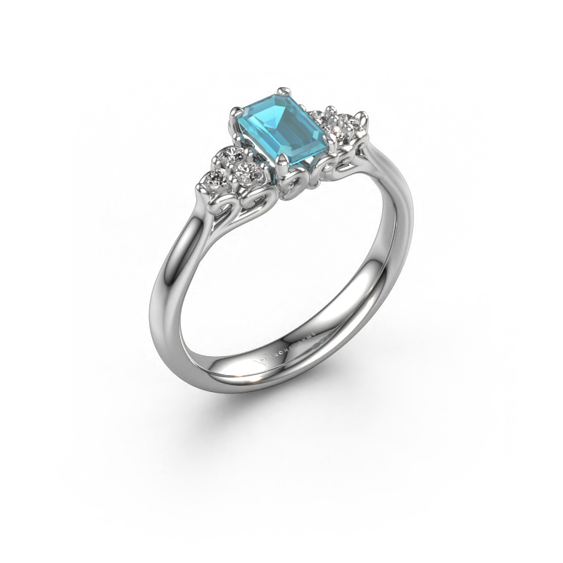 Image of Engagement ring Myrna EME 950 platinum Blue topaz 6x4 mm