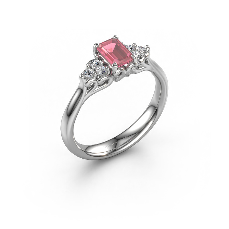 Image of Engagement ring Myrna EME 950 platinum Tourmaline pink 6x4 mm