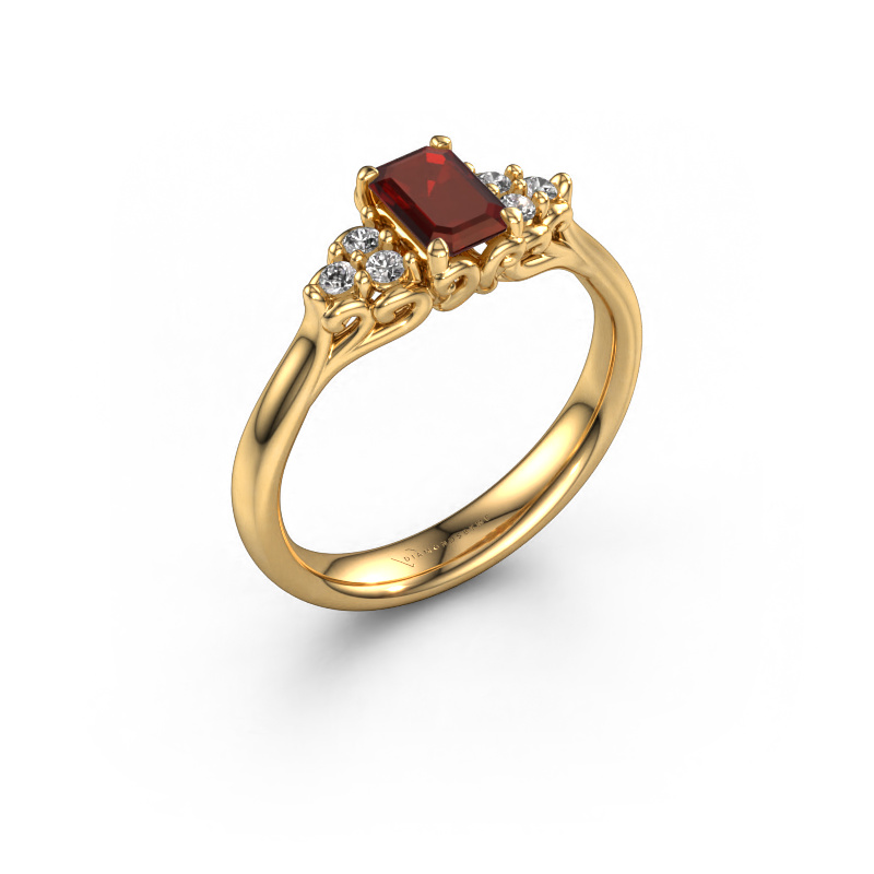Image of Engagement ring Myrna EME 585 gold Garnet 6x4 mm