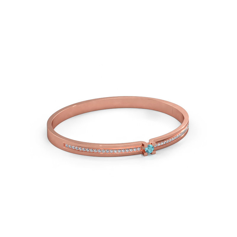 Bild av Armband Myrthe 585 roséguld Blå topas 4 mm