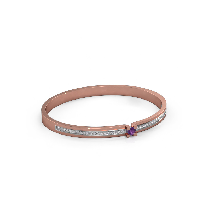 Image of Bracelet Myrthe 585 rose gold Amethyst 4 mm