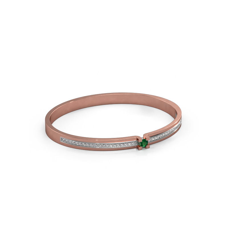 Image of Bracelet Myrthe 585 rose gold Emerald 4 mm