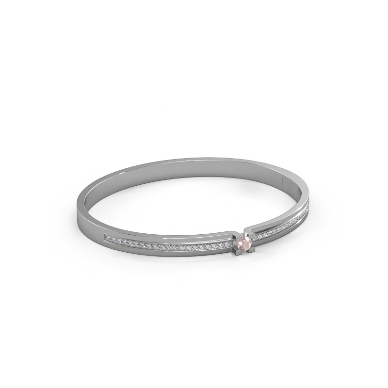 Image of Bracelet Myrthe 585 white gold Morganite champagne 4 mm