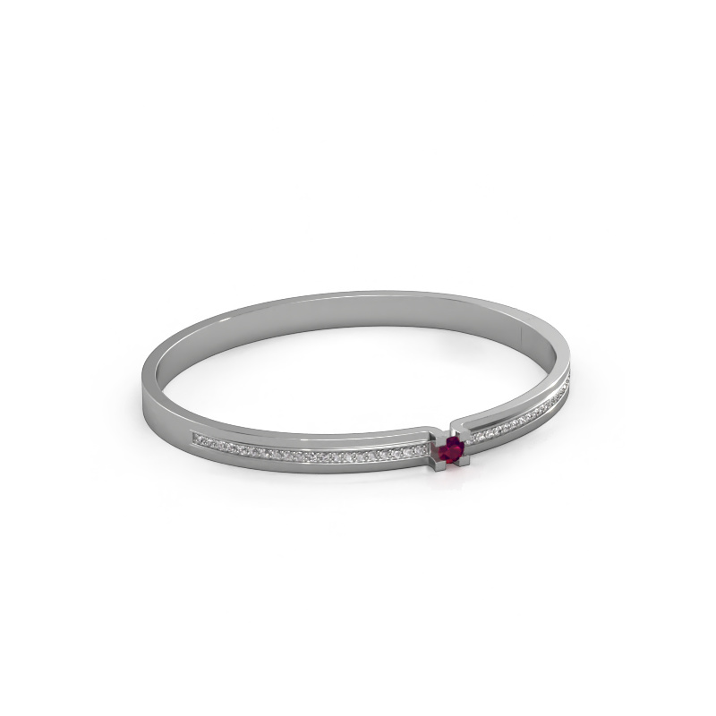 Image de Bracelet Myrthe 585 or blanc Rhodolite 4 mm