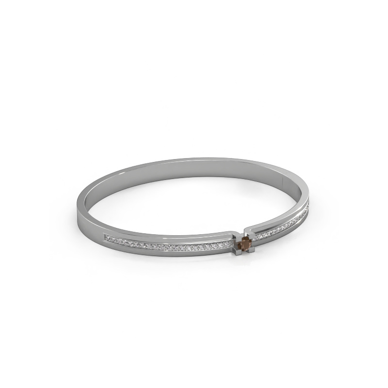 Image of Bracelet Myrthe 585 white gold Smokey quartz 4 mm