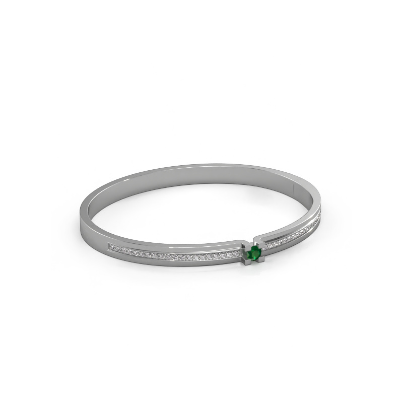 Image of Bracelet Myrthe 585 white gold Emerald 4 mm