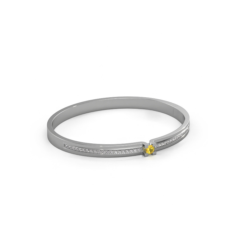 Image de Bracelet Myrthe 585 or blanc Saphir jaune 4 mm