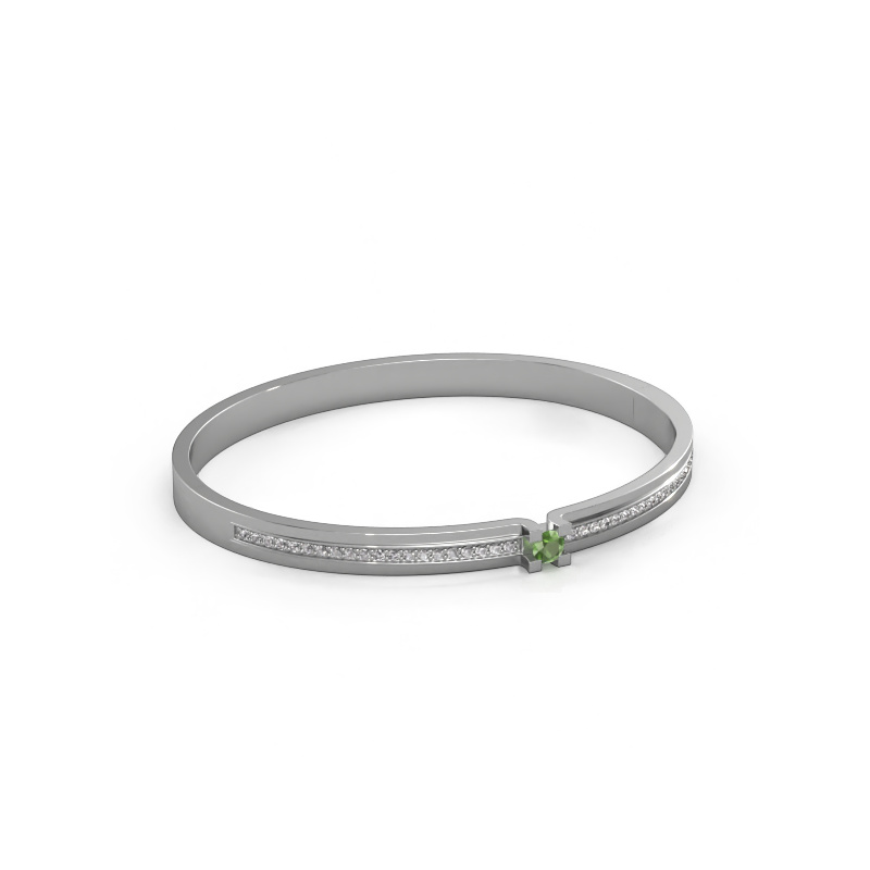 Image of Bracelet Myrthe 585 white gold Tourmaline green 4 mm
