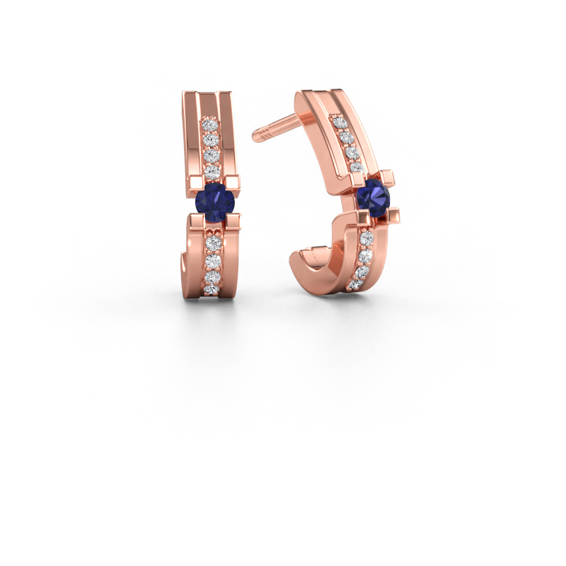 Immagine di Orecchini Myrthe 585 oro rosa Zaffiro 2.5 mm